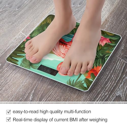 Báscula digital de baño Tropical Flamingo con plataforma amplia miniatura 5