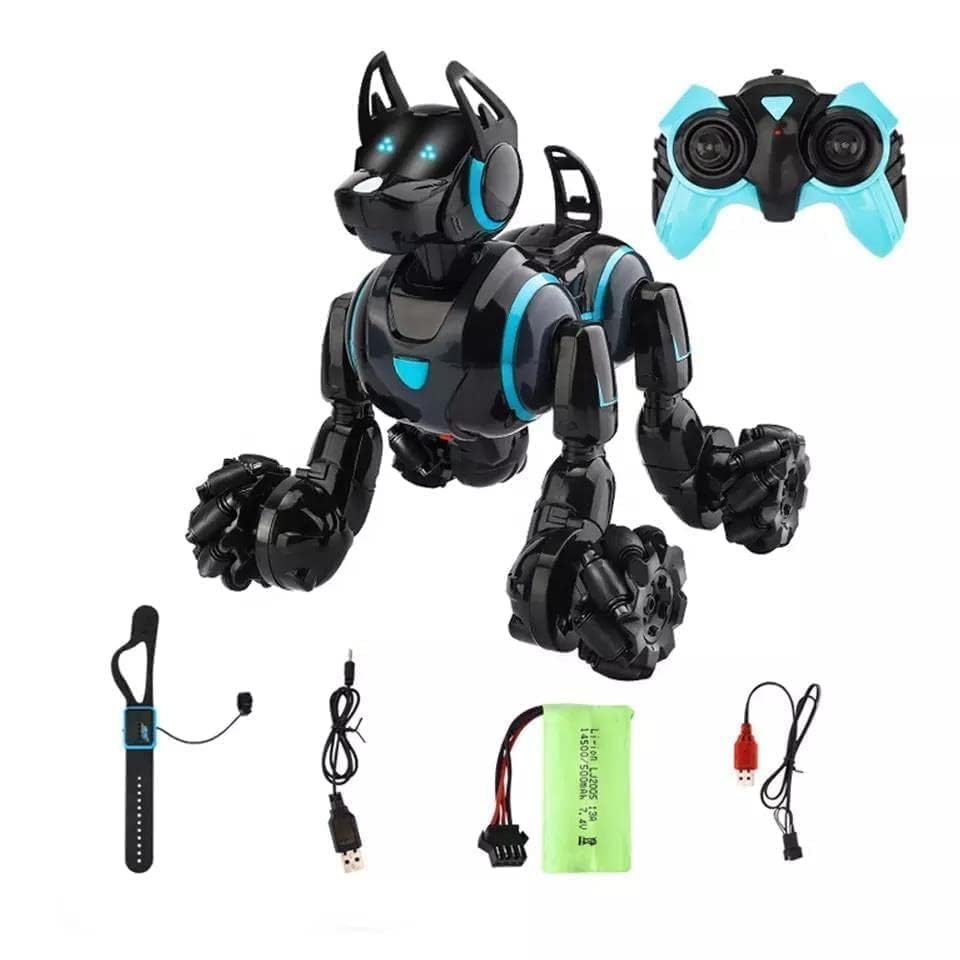 Pihura Stunt Robot Dog - 2.4G Intelligent RC Remote Control Dog with Inductive Function, Lights & Sounds - USB Rechargeable Pet Toy 2