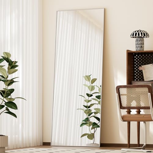 BEAUTYPEAK Full Length Mirror with Stand, 56'x21' Floor Mirror with Aluminum Alloy Thin Frame...