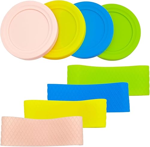 Tapas y fundas de silicona de repuesto, compatibles con contenedor de Ninja Creami Ice Cream Maker, modelo NC301, NC300, NC299AMZ Series.