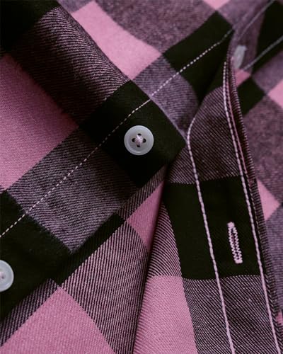 Image of Alimens & Gentle Men's Button Down Regular Fit Long Sleeve Plaid Flannel Casual Shirts