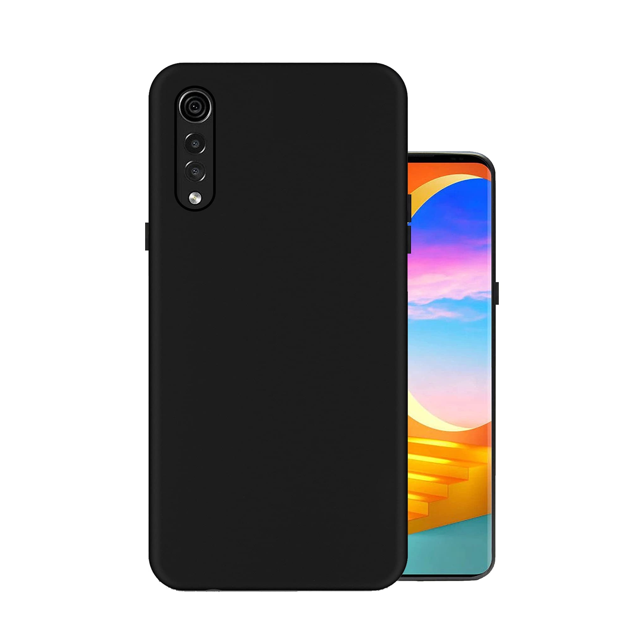 EXELLERubberised Matte Soft Silicone TPU Flexible Back Case for LG (Velvet Black)