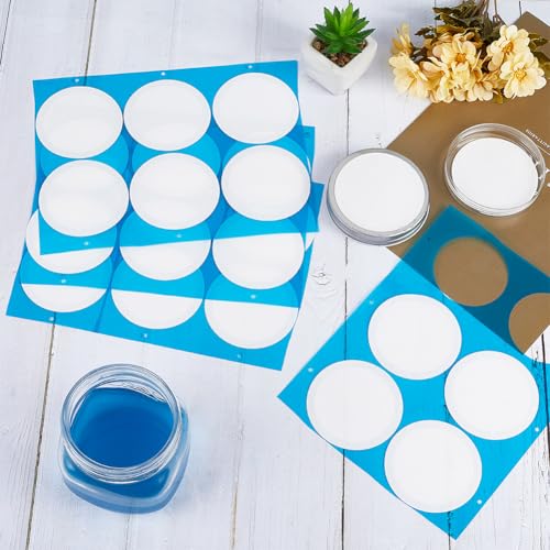 Image of GORGECRAFT 24Pcs 4 Sheet Synthetic Filter Paper Stickers 76 mm Filter Disc 0.3μm Wide Mouth Mason Jar Filters Patch Self Adhesive Tape Sticker for Mushroom Cultivation Jar Lids Mason Jars