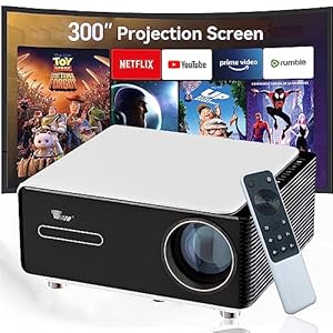TONZO Movie Box 21 Projector 1080p Native FHD Projector 4K Support, Auto Focus & Keystone, 11000 Lumen-Ultra Sharp Images, 5G Wi-fi, Preinstalled OTT, Full HD Android LED Home Cinema Projector -White