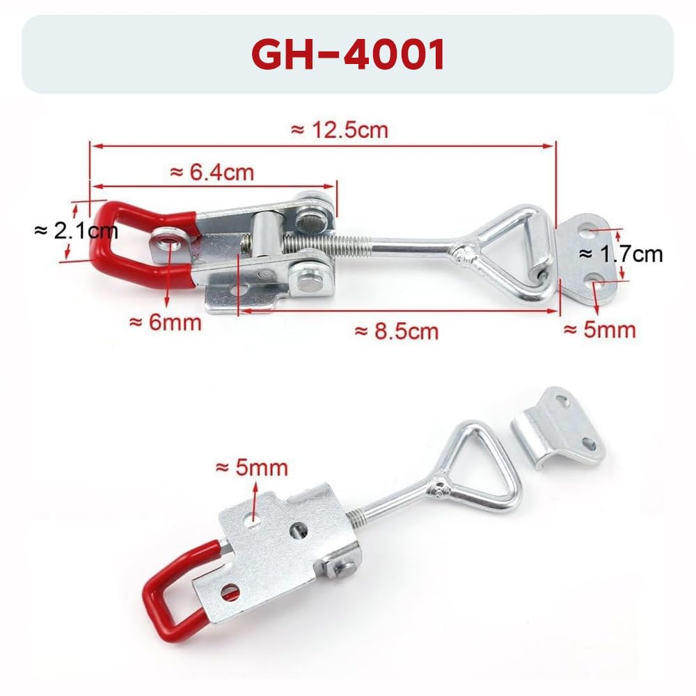 Jyvlucient Toggle Latch 12PCS Toggle Catch Latches Metal Toggle Clamp Adjustable Toggle Clamp 100kg/220lbs Catch Lock for Tool Boxes Trunk Cases - Image 2