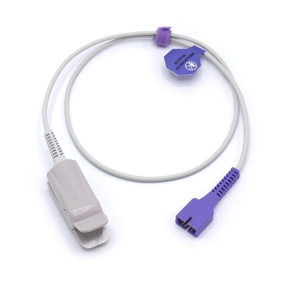 Sino-k Compatible con Sensor Nellcor Spo2 DS100A Clip adulto con dedo 3.2 pies 9 Pines Sensor de sonda Conector FDA/CE Aprobado