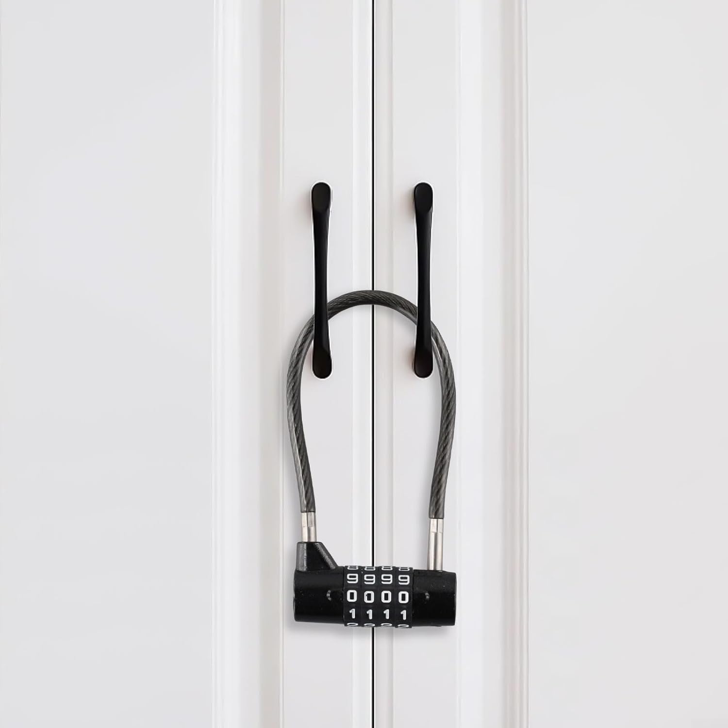 Steel Wire Combination Lock, Zinc Alloy Cable Padlock with 4-Digit Code Gym Locker, Garage, Gate, Fence, Toolbox and, 175mm