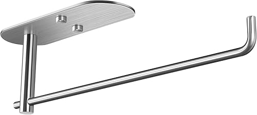 Soporte para toallas de papel debajo del armario de la cocina, autoadhesivo o perforador, soporte para toallas de papel en la pared para cocina,