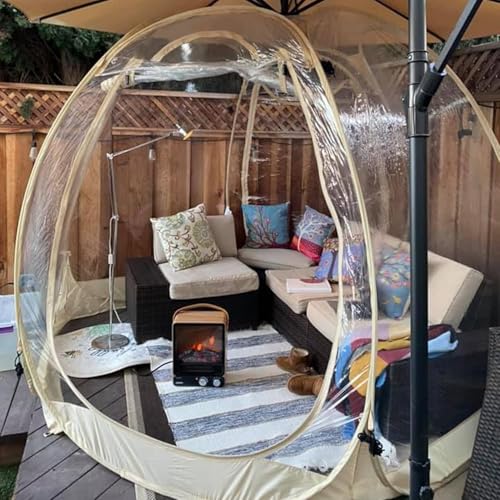 Alvantor Pop-Up-Bubble-Zelt, Instant Iglu-Zelt für 2 bis 3 Personen, Sichtschutzhaus für Terrasse, großer übergroßer Wetterschutz, Kälteschutz Campingzelt, 1,8 x 1,8 m, Beige – Bild 6