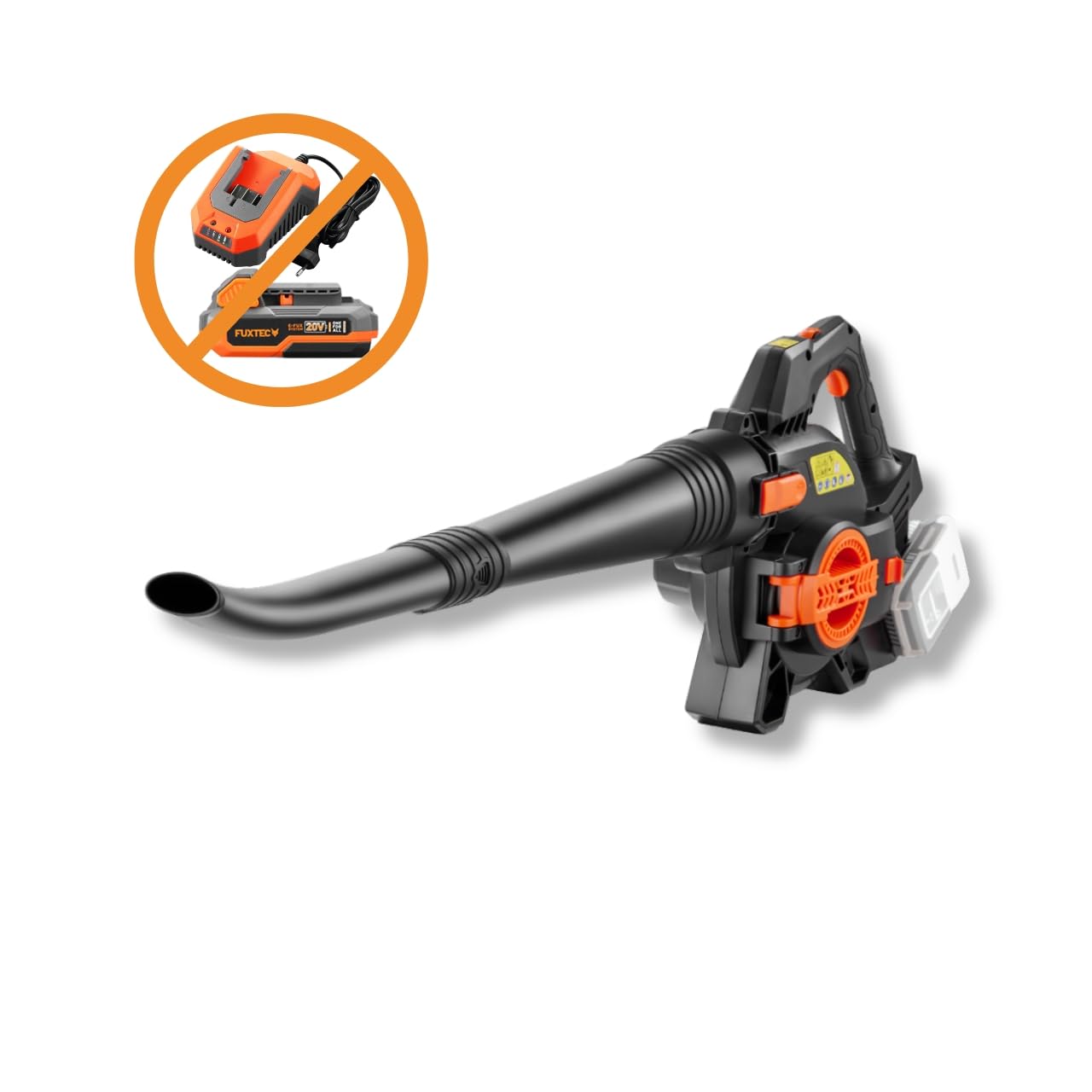 Souffleur de Feuilles sans Fil FUXTEC • FX-E1LB20 • Batterie et Chargeur Non Inclus • Compatible Batterie 20V E1 • Jusqu'à 38 m/s • Vitesse réglable • Léger 2 kg