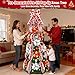 MARTINE MALL 6FT Pre-Lit Pre-Decorated Pop Up Christmas Tree with 200 Lights & Remote, Artificial Collapsible Foldable Christmas Tree with Poinsettia Ribbon Bow for Home Indoor Outdoor Party
