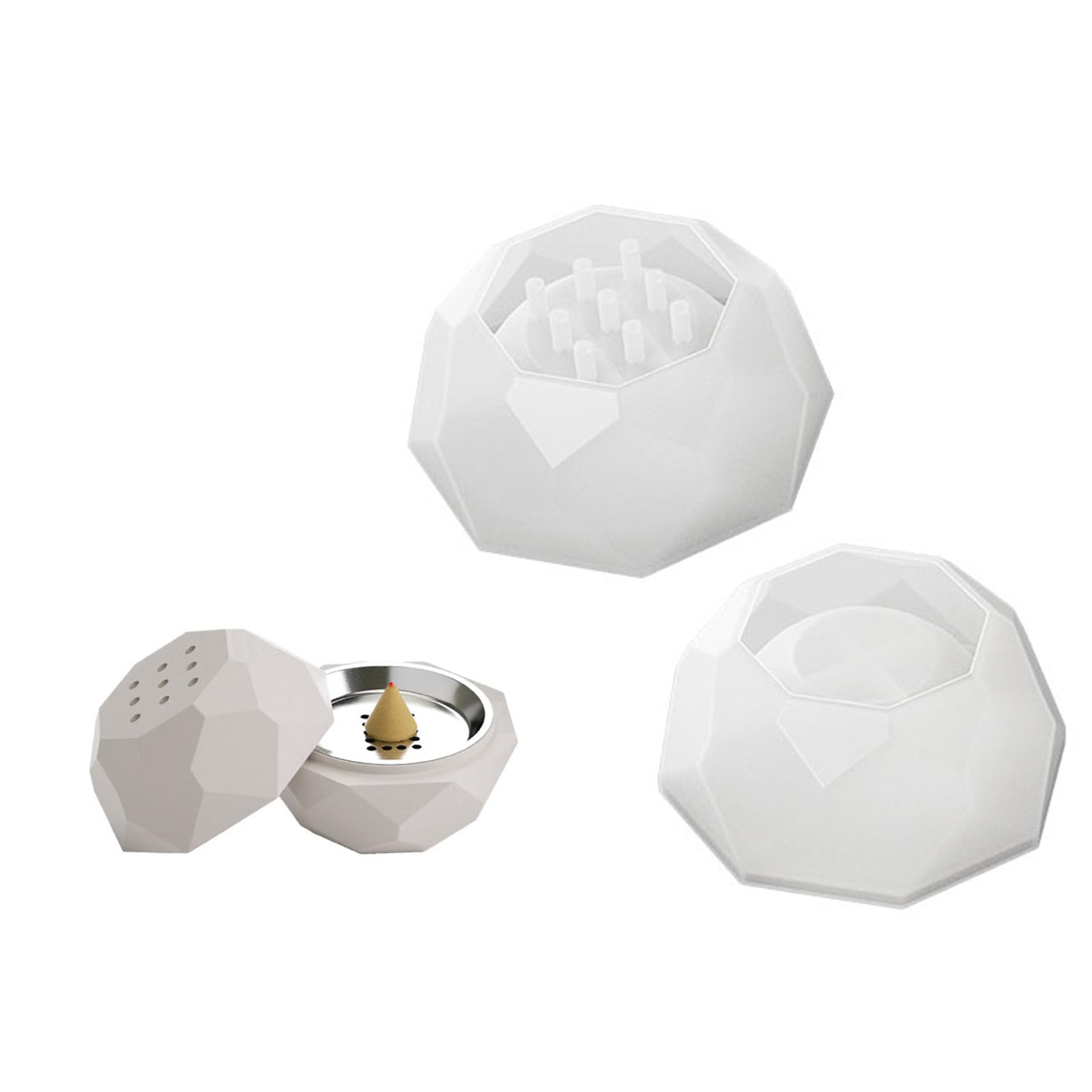 Gissroys Incenses Burners Box Silicone Mold DIYs Concrete Cement Cup Making Mould Plaster Epoxy Resin Storage Box Molds