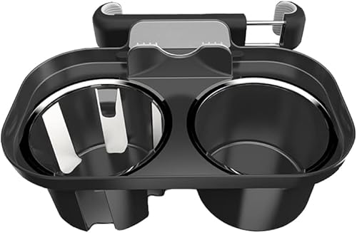 Riloer Reposacabezas de coche doble soporte para tazas, organizador de respaldo de asiento de coche, bandeja universal para asiento trasero,