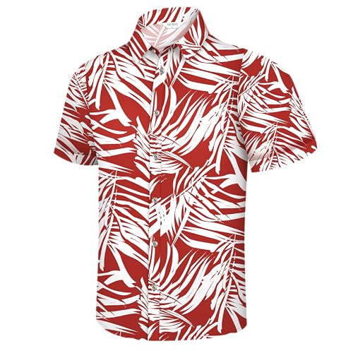 Image of Hawaiian Shirt for Men Tropical Shirts Summer Beach Button Down Short Sleeve Luau Aloha Floral Cruise Vacation Outfit 2026