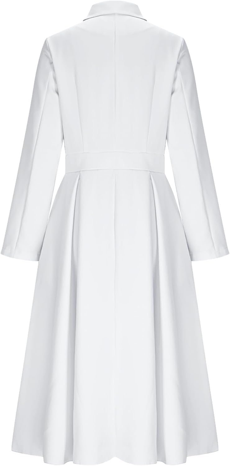 Long Sleeve Elegant Dress for Women Notched Lapel Business Casual Clothes with Pocket Work Spring Blazer Midi Dress