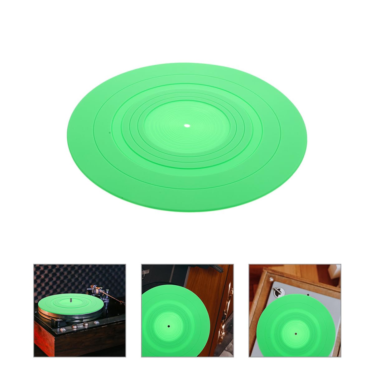 2 Stück Grüne Silikon Plattenspielermatte als Ersatzpad