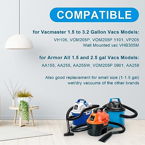 Ximoon Vrc2 Cloth Filter Replacements Vacmaster Wet/Dry Vacuums (1.5 To 3.2 Gallon) For Armor All Aa155 Aa255 Aa255W Aa256 Vom205P 0901-6 Pack #TOP1