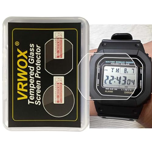 VRWOX [2-Pcs ] Glass Screen Protector For G-5600UE-1JF G-5600 G-5600UE-1DR Watch,2.5D Rounded Edges 9H Premium Real Tempered Protector Anti Scratch,Anti-fingerprint Bubble-free 【G-5600】