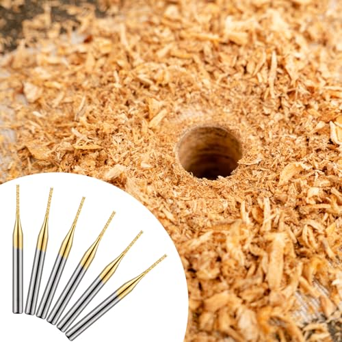 Image of MorningRo 20 Pcs 1 /8'' Shank 1mm End Mill Bits Titanium Coat Carbide End Mill Engraving Milling Cutter CNC Router Bits for PCB Machine