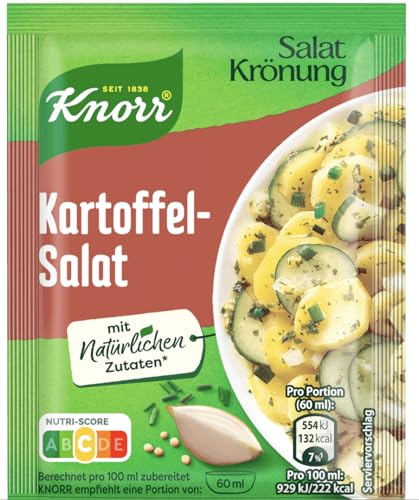 Kartoffelsalat Salatkrönung - Preparación para la deliciosa vinagreta de patata alemana - Ingredientes naturales - Ensalada lista en un instante - 5 sobres - Compatible con Knorr - 45g