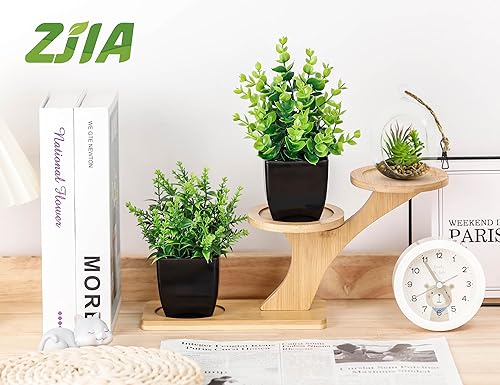 2 Pack Small Fake Plants Black Bathroom Accessories for Home Bedroom Bathroom Kitchen Decor - Image 6