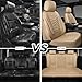 CAR PASS 3D Foam Faux Leather Car Seat Covers Full Set,Waterproof Tan Leather Seat Cover for Cars,Luxury Universal Fit Anti-Slip for SUV Truck Sedan Automotive,Armrest Airbag Compatible,All Beige