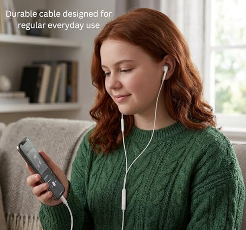 Image of Original for iPhone 14, 13, 12, 11, XR, XS, X, SE - Lightening Wired Earphones with Dynamic Audio, Clear Mic & Tangle-Free Design