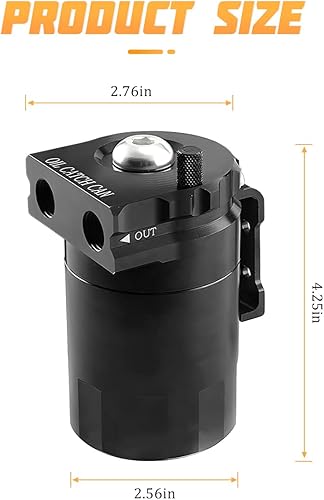 Miniatura 8 de AICEL Kit de lata de aceite desconcertado, separador de aceite de automóvil desconcertado con pulido de aluminio, con kit de manguera de línea de