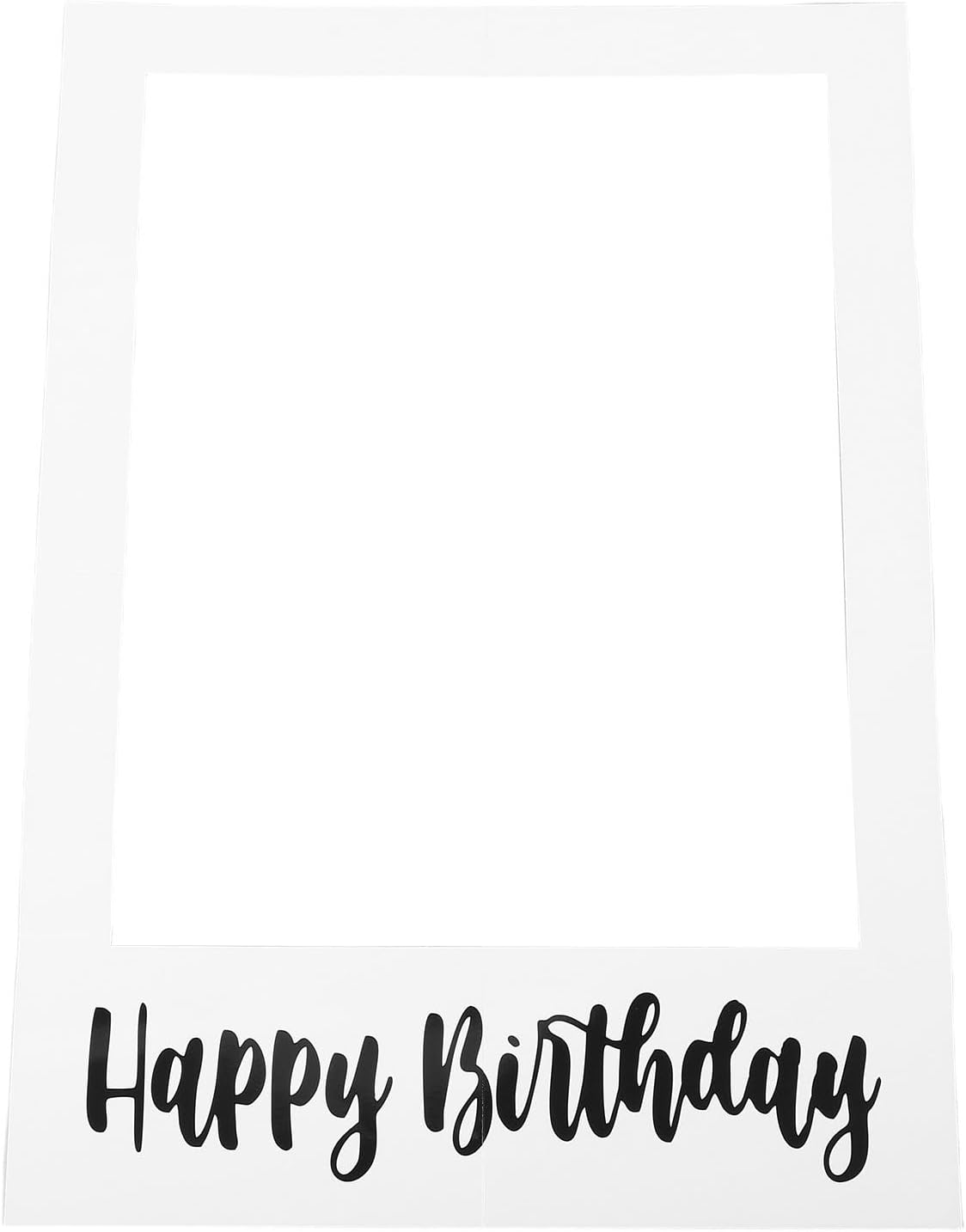 32x24 Inch Photo Booth Picture Frame Prop for Birthday Party, White Paper Material with Foldable Design and Rounded Corners, Supports DIY Photo Creation and Resists Curling,