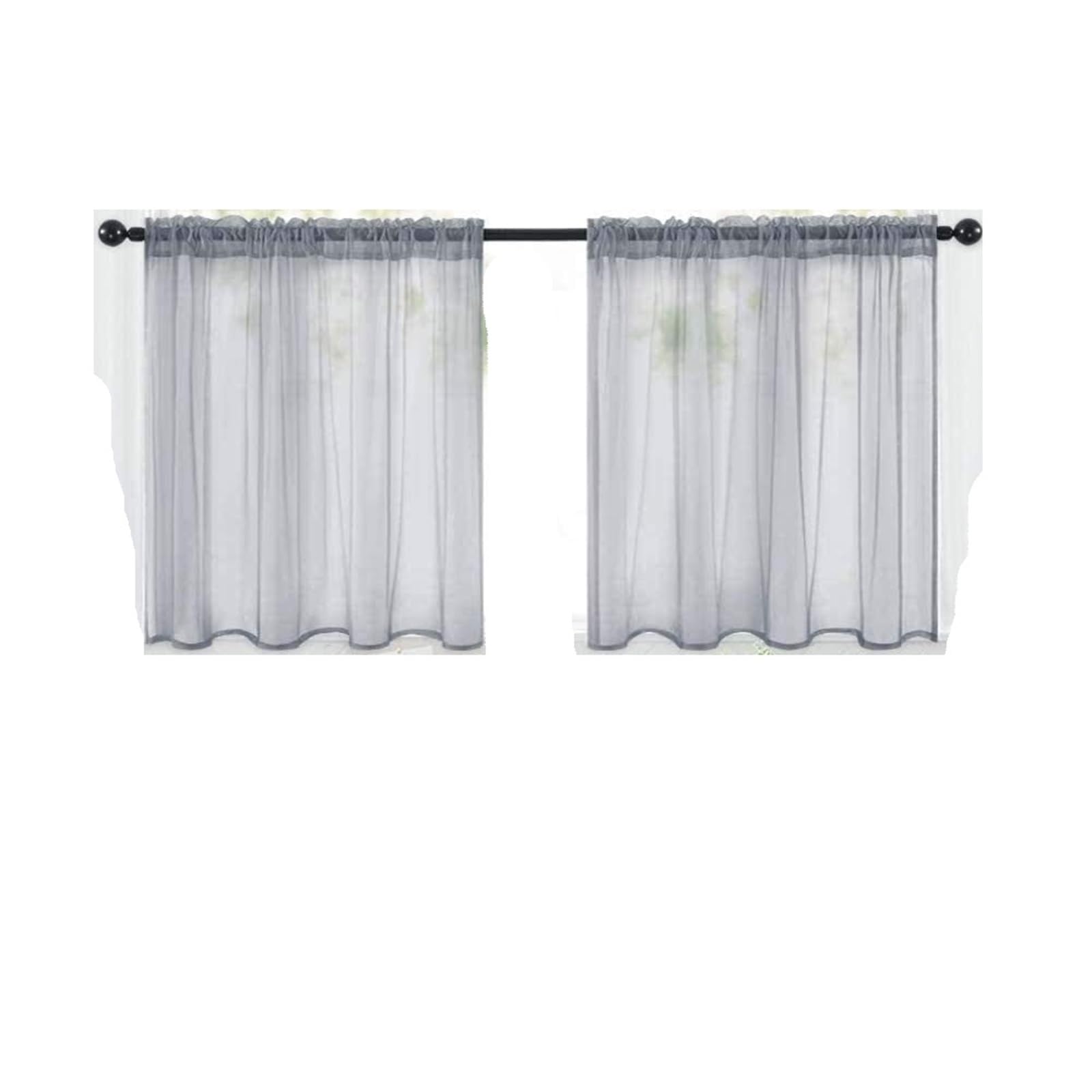 XIUsheUA short curtains Short Curtains for Living Room Bedroom and Kitchen Solid Color Window Valance Drapes(Grey,76x60cm)