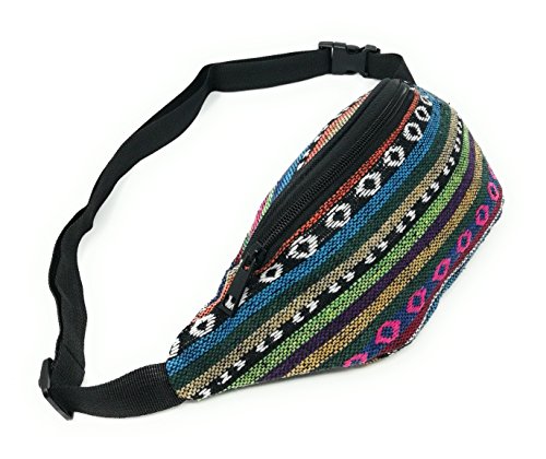 Riñonera Hippies Étnicas Rasta Urbana Chico/Chica Piscina cómoda y de Tela Estampada Novedad Moda (Hippie Ring Rose)