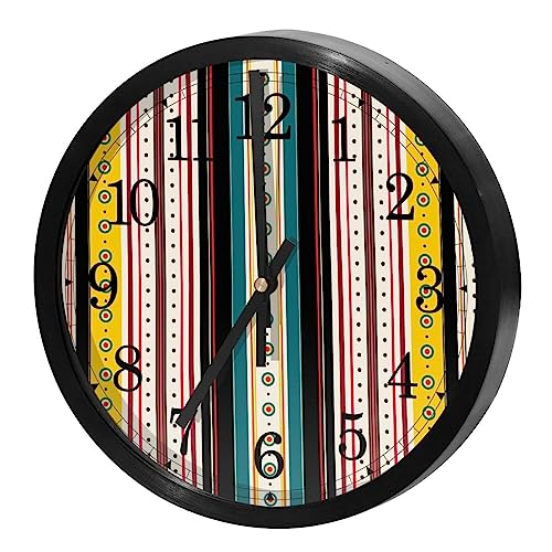Horloge murale rétro à rayures vintage de qualité supérieure - 2