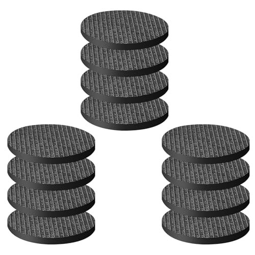 CHUNZEXI 12 Pack 3 Inch Non Slip Furniture Pads, Round Self Adhesive Rubber