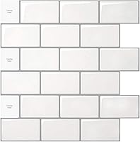 Vista 1 de 10 hojas adhesivas para baldosas, pegar y despegar para salpicaduras 12"x12