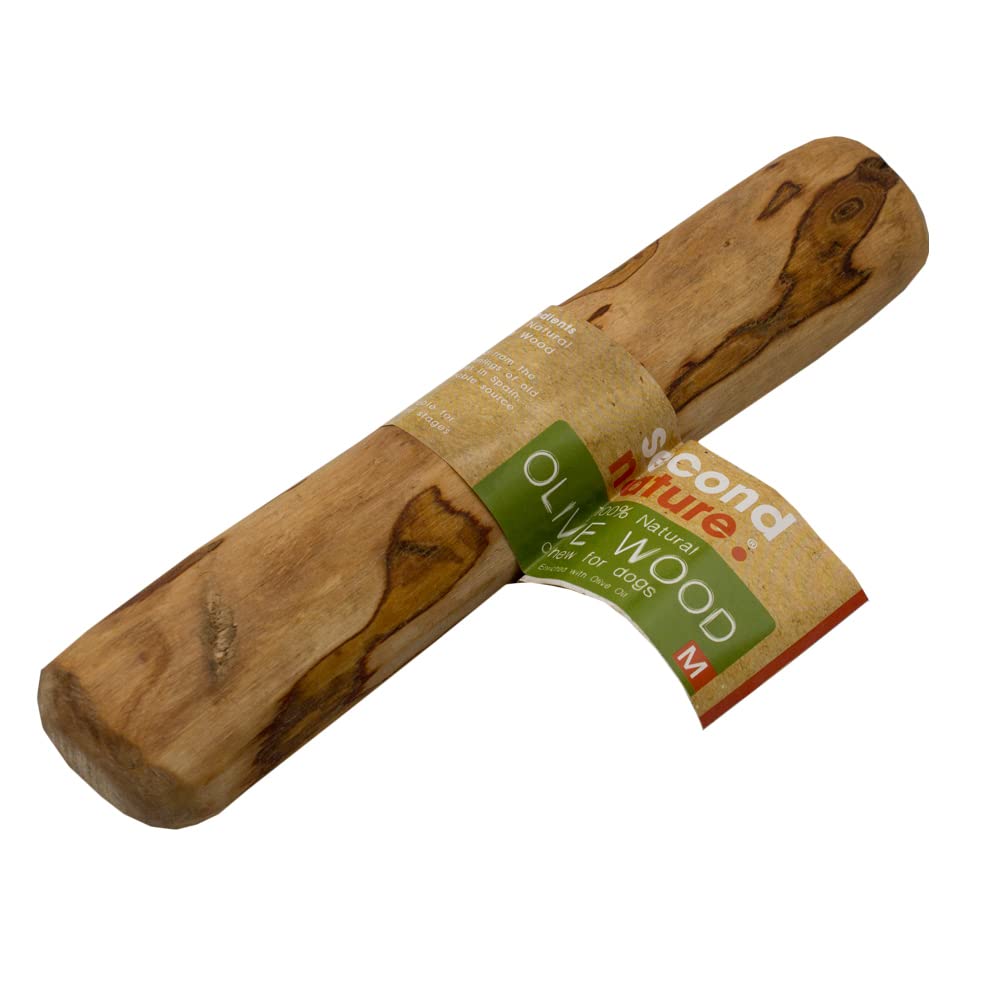 second nature Olive Wood Dog Chew Enriched with Olive Oil, Natural, Hypoallergenic, Splinter-Free