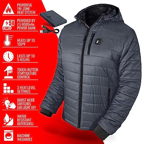 Image of ActionHeat 5V Men's Insulated Puffer Battery Heated Jacket W /Hood