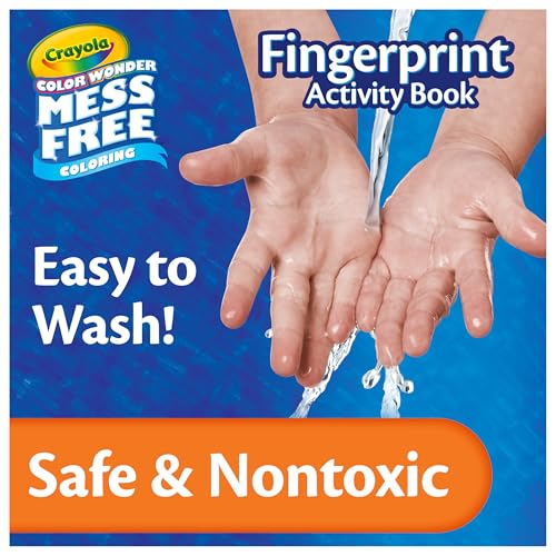 Image of Crayola Color Wonder Mess Free Fingerprint Activity Book, Finger Painting Alternative, Arts & Crafts Gift for Kids Ages 3+