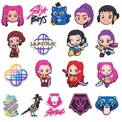 Fancico Adornos para zapatos KPop De_mon Girl (18 unidades) para sandalias tipo...