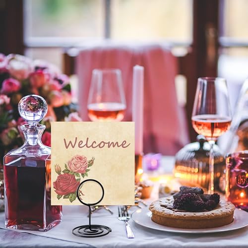 Image of Table Number Holders, 26PCS Place Card Holder, Photo Holder (2 inch Black) | Picture Holder, Cards Stand Name Menu Clips, Small Size Table Sign Card Holder for Centerpieces Wedding Birthday Party