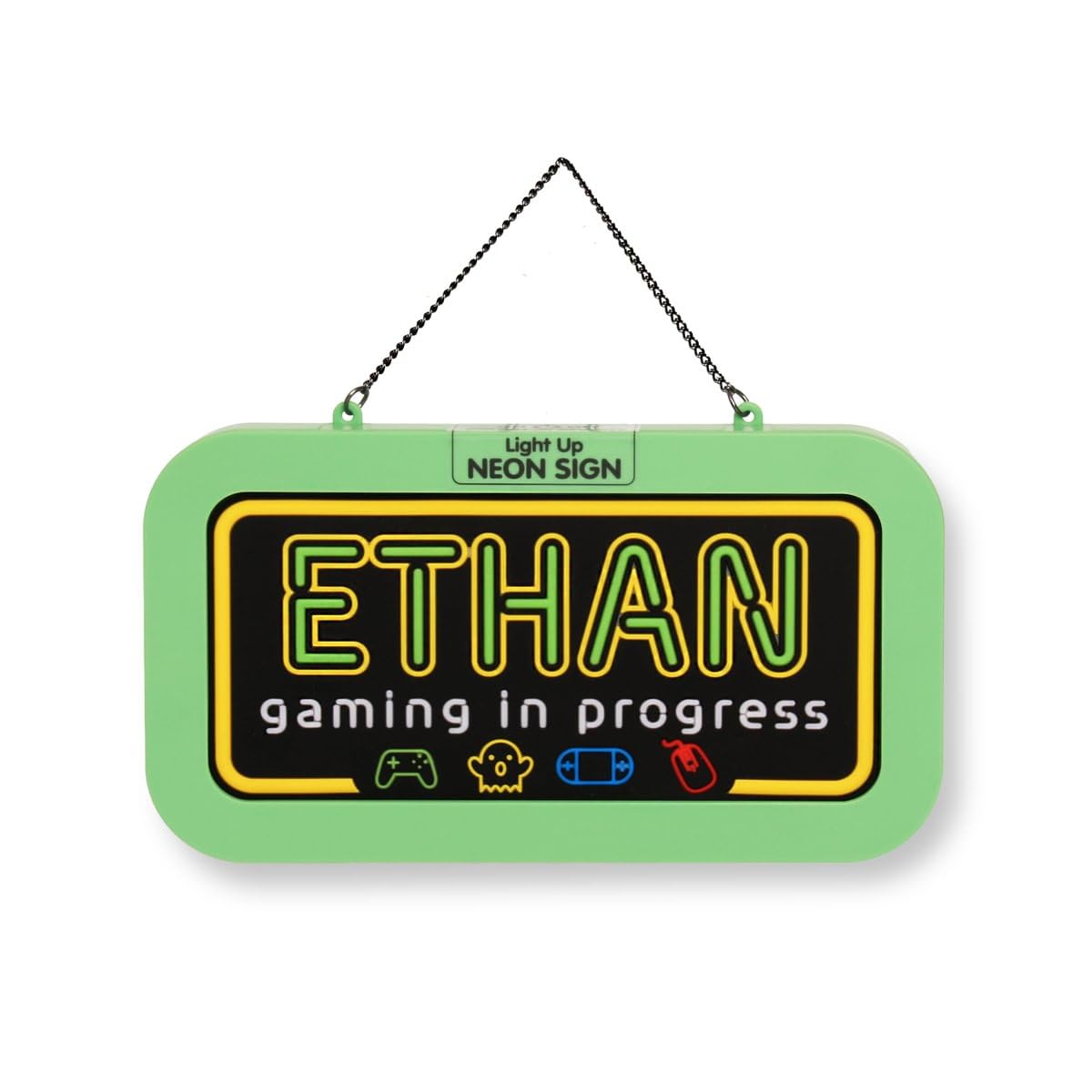 History & Heraldry Ethan Neon Name Sign - Green - Size 3