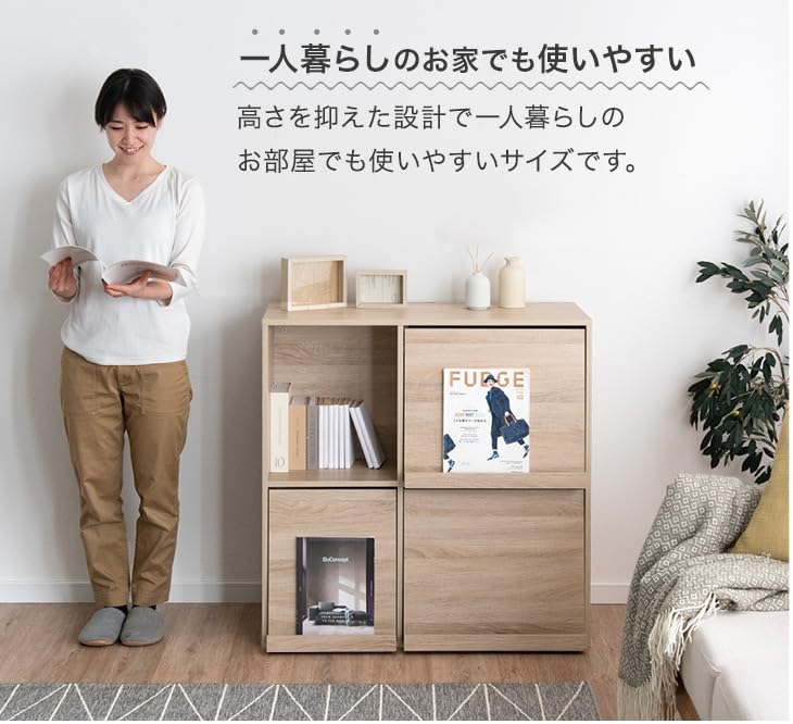 Amazon｜タンスのゲン フラップチェスト 幅90 2段 背面収納 間仕切り 