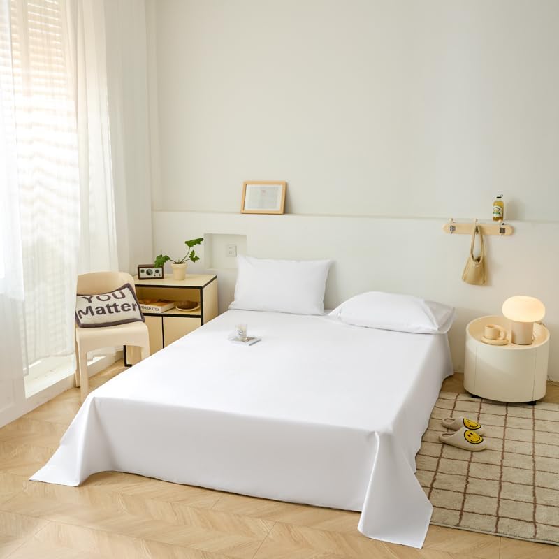 WenBags Lightweight Waterproof Flat Sheet 70 * 90 Inches Queen Size-Mattress Protector for Bed & Couch, Pet Hair Resistant Cover Ideal for Dogs & Cats, Perfect for Hotels & Hospitals (White) - Image 5
