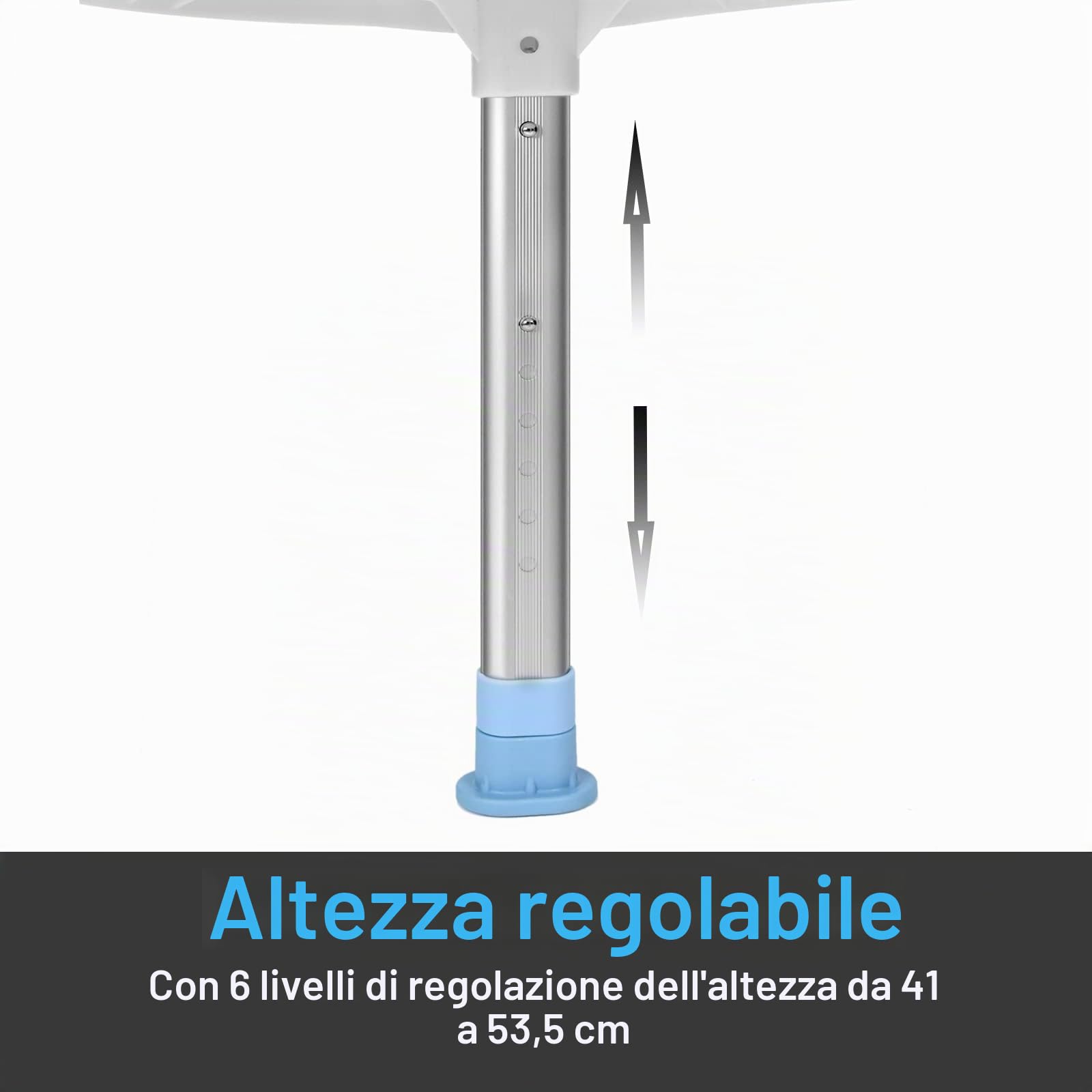 LARS360 LARS-(HAG1338) - Sedia da doccia, regolabile in altezza, con piedini in gomma antiscivolo, per anziani fino a 150 kg, colore: Bianco