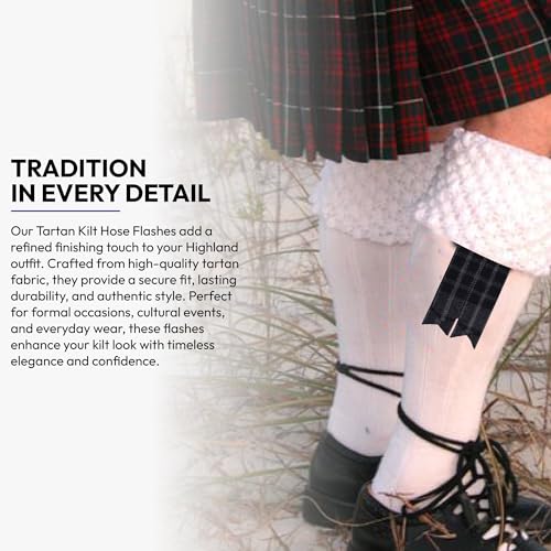 Image of Scottish Tartan Kilt Flashes with Elastic Adjusters