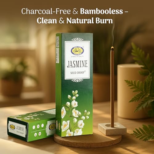 Image of Cycle Pure Jasmine Bambooless Solid Dhoop Sticks | Soothing & Floral Aroma | Long-Lasting & Eco-Friendly | 50 Sticks + Free Holder