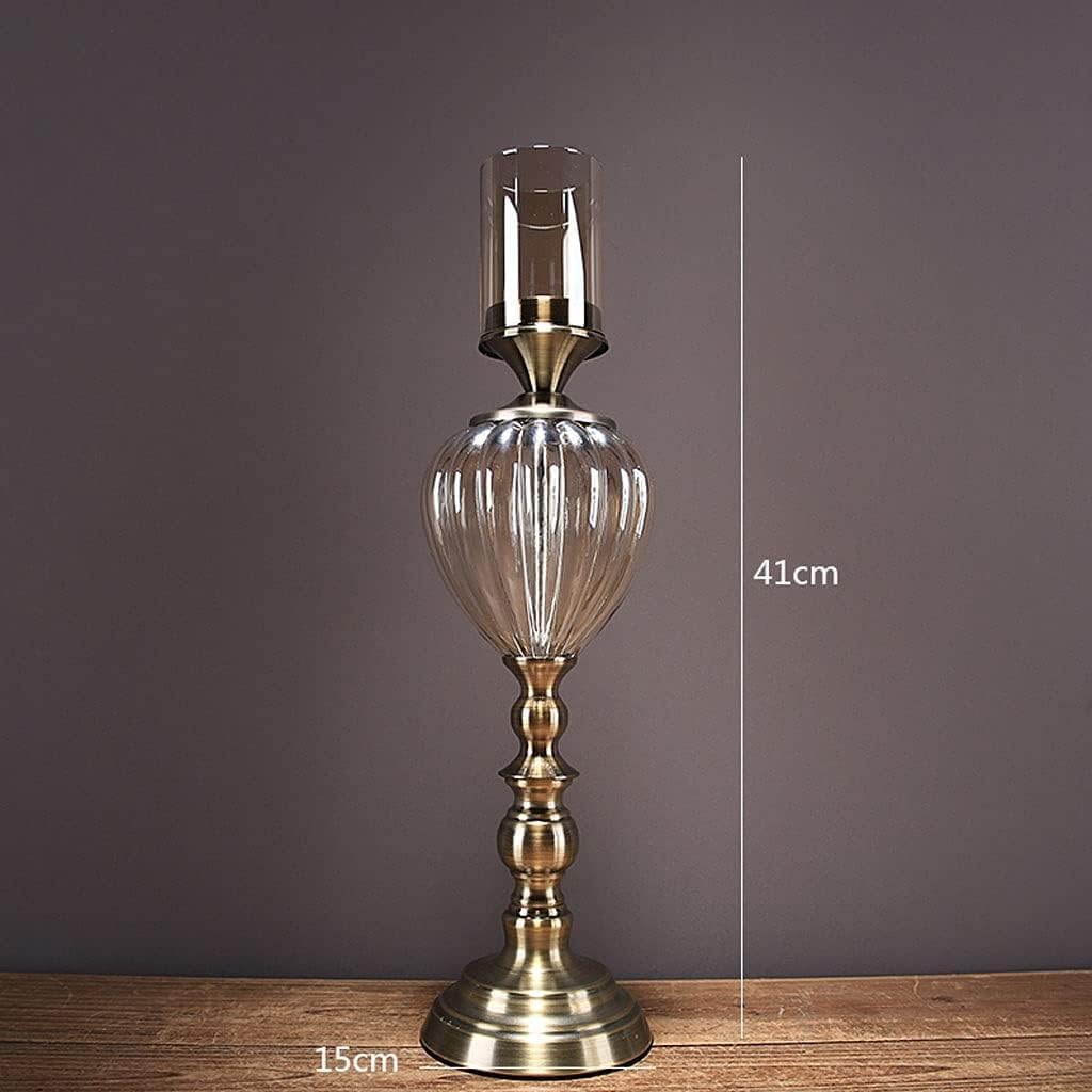 Świecznik w stylu retro ze szkła kryształowego – elegancki metalowy stojak filarowy na ślub, stół jadalny, wystrój domu – kreatywna dekoracja w stylu vintage przy świecach duży
