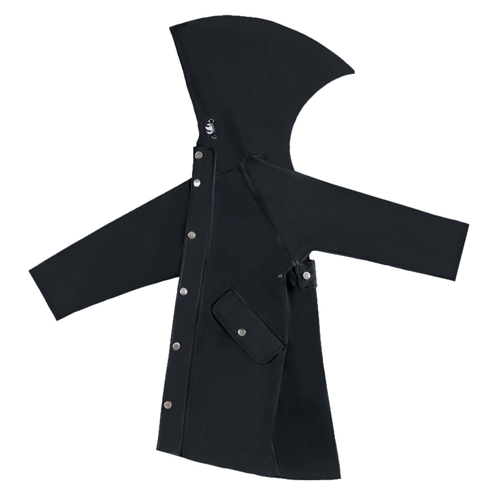 Generisch Poncho de pluie pour enfants, imperméable, réutilisable, imperméable, respirant, protection contre la pluie, manteau de pluie uni avec capuche pour filles et garçons