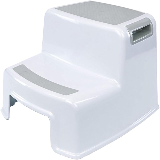 Dual Height Step Stool for Kids | Toddler's Stool for Potty Training and Use in The Bathroom or Kitchen | Versatile Two-Step Design for Growing Children | Soft-Grip Steps Provide