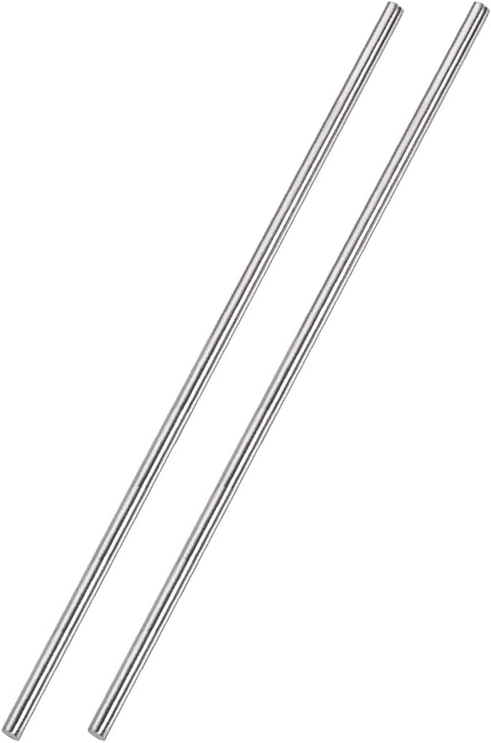 uxcell 4mm x 300mm 304 Stainless Steel Solid Round Rod for DIY Craft - 2pcs