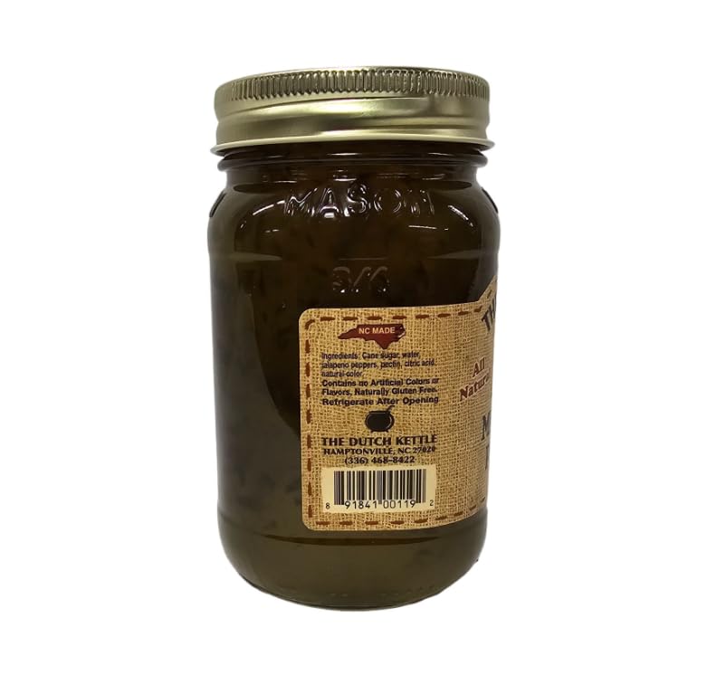 Amish Homemade Style Mild Jalapeño Jelly With Fabric Toppers 2/19 Oz. Jars